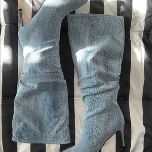 Azalea Wang Blue Knee-High Women's Boots